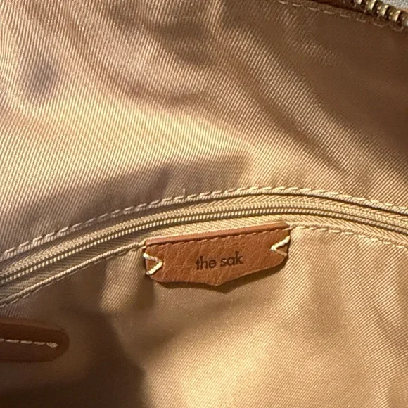 The Sak Almeda Two-Tone Brown & Tan Leather Shoulder Bag - Picture 2 of 13